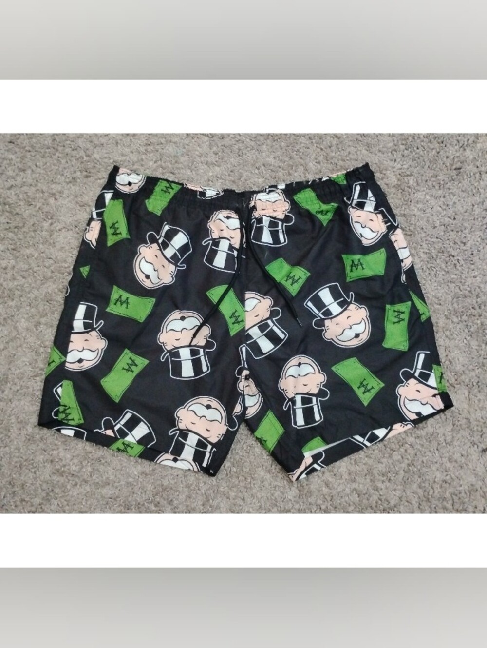 Official Monopoly Rich Uncle Pennybags Swim Trunks Board Game Graphic Shorts